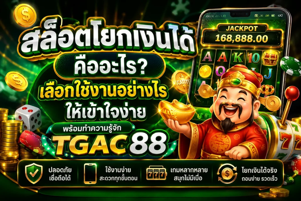 สล็อตโยกเงินได้ TGAC88 ทางเลือกสำหรับคนที่มองหาความสะดวกในการใช้งาน